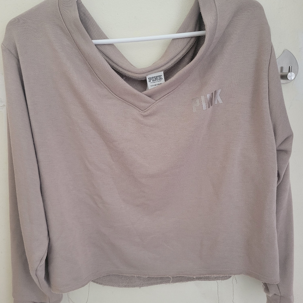 PINK Off shoulder crop top
